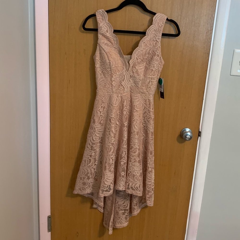 City Triangles Pink Lace High Low Dress NWT